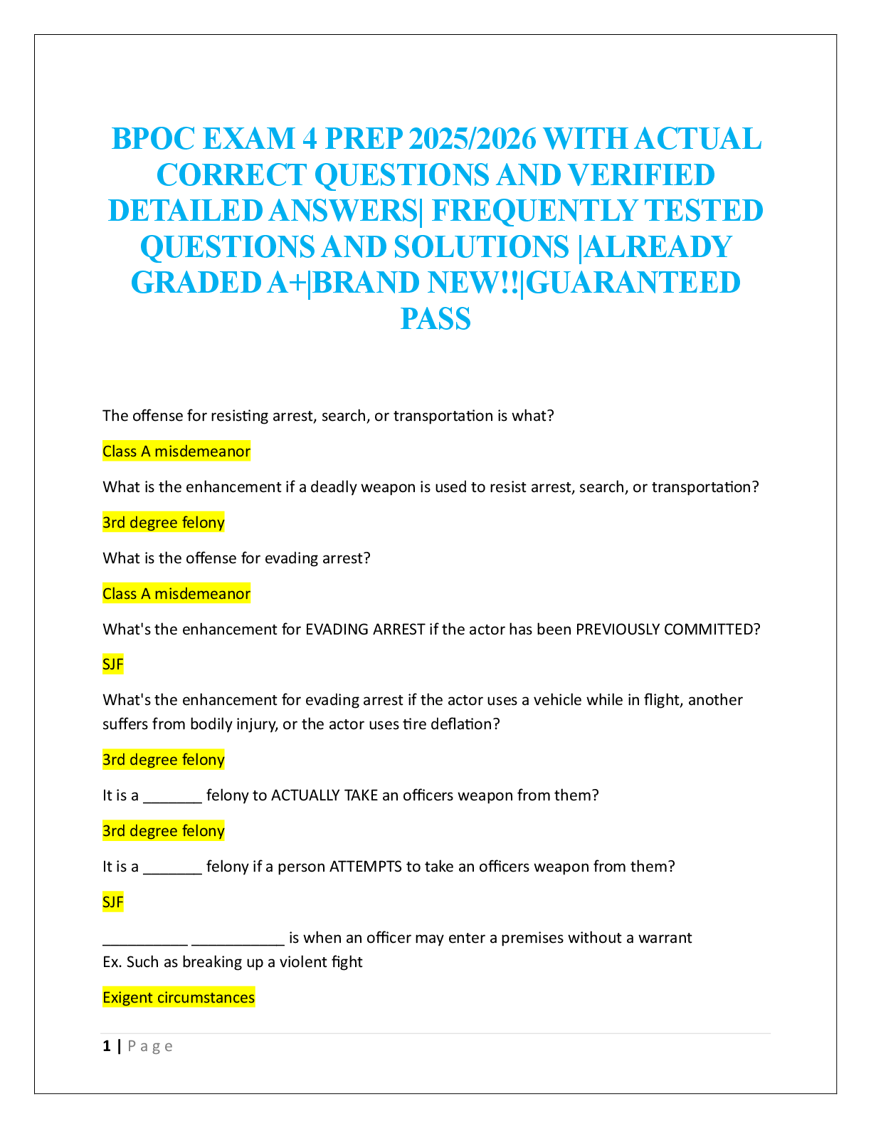 Preview image for BPOC EXAM 4 PREP 2025/2026