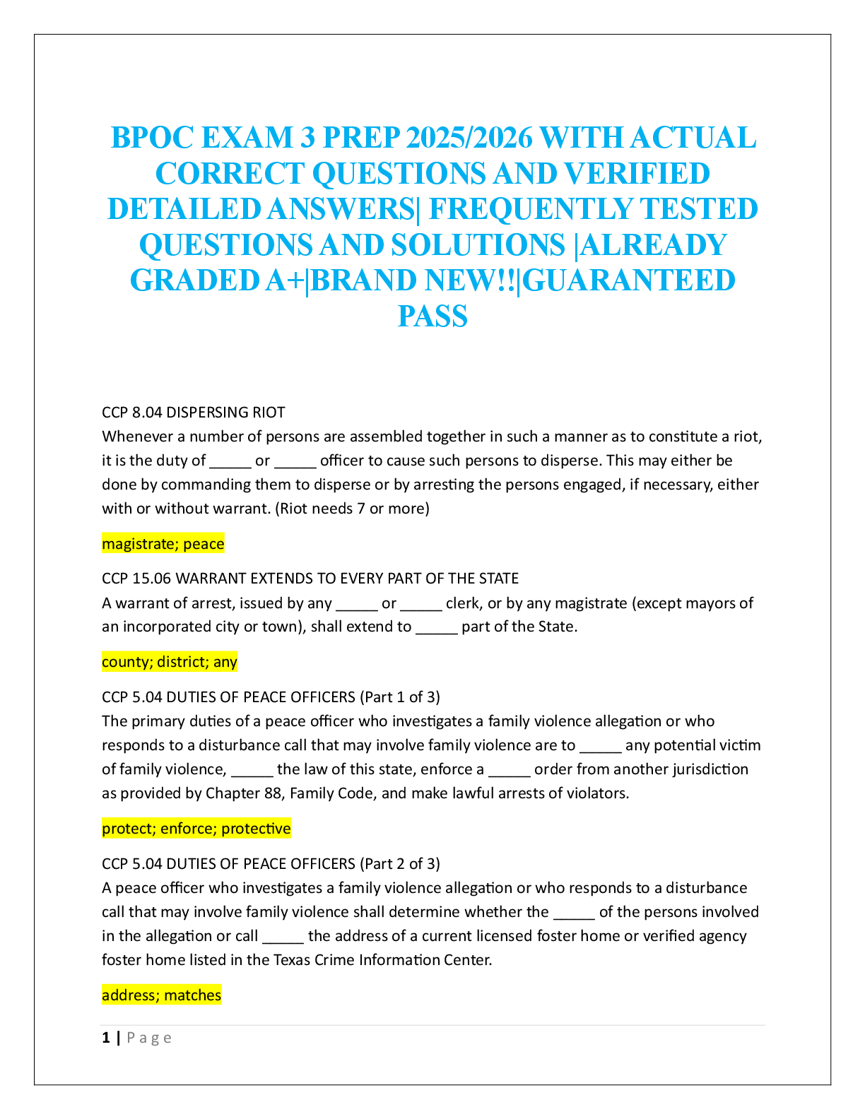 Preview image for BPOC EXAM 3 PREP 2025/2026