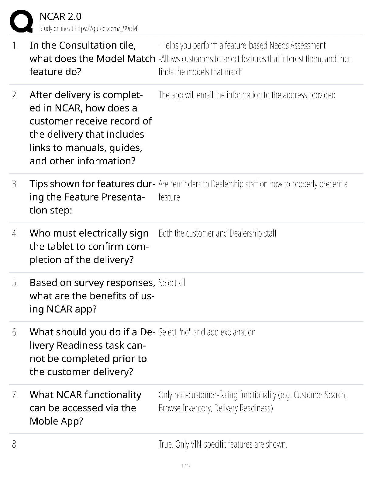 Preview of NCAR 2.0 Exam Test Bank / 2025 Update / Score 100%