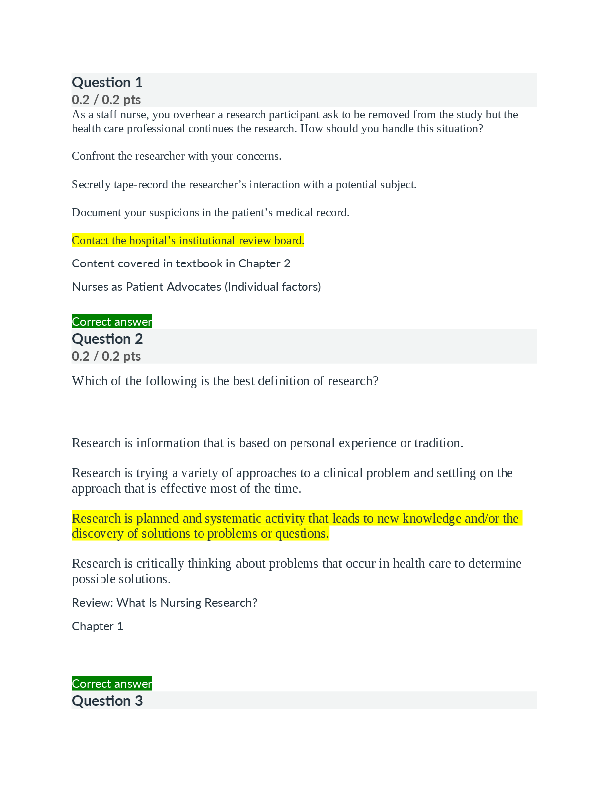 Preview of NSG 415 Quiz 1 | 25 Questions and Answers | Score 4.6/5