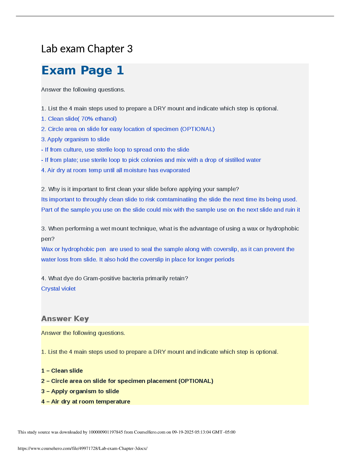 Lab exam Chapter 3