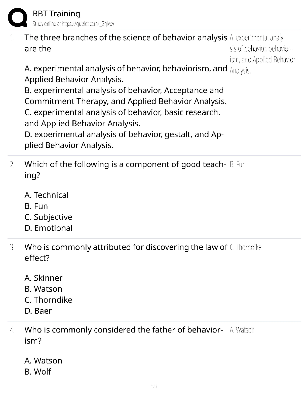 RBT Training Test Bank / Registered Behavior Technician / 2025 Update / Score 100%