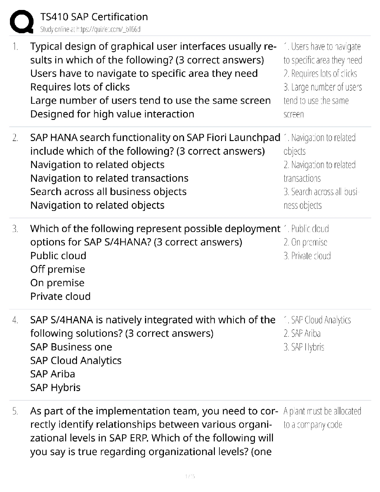 Preview of TS410 SAP Certification Test Bank / SAP Business One Exam / 2025 Update / Score 100%