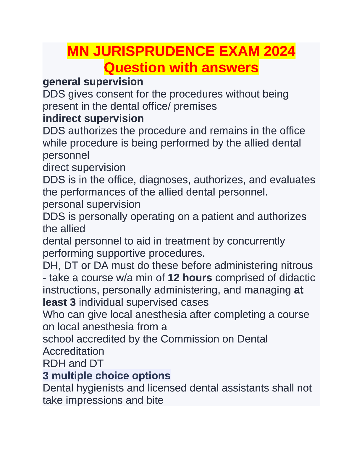 Preview image for MN Jurisprudence Exam 2024 Question with Answers