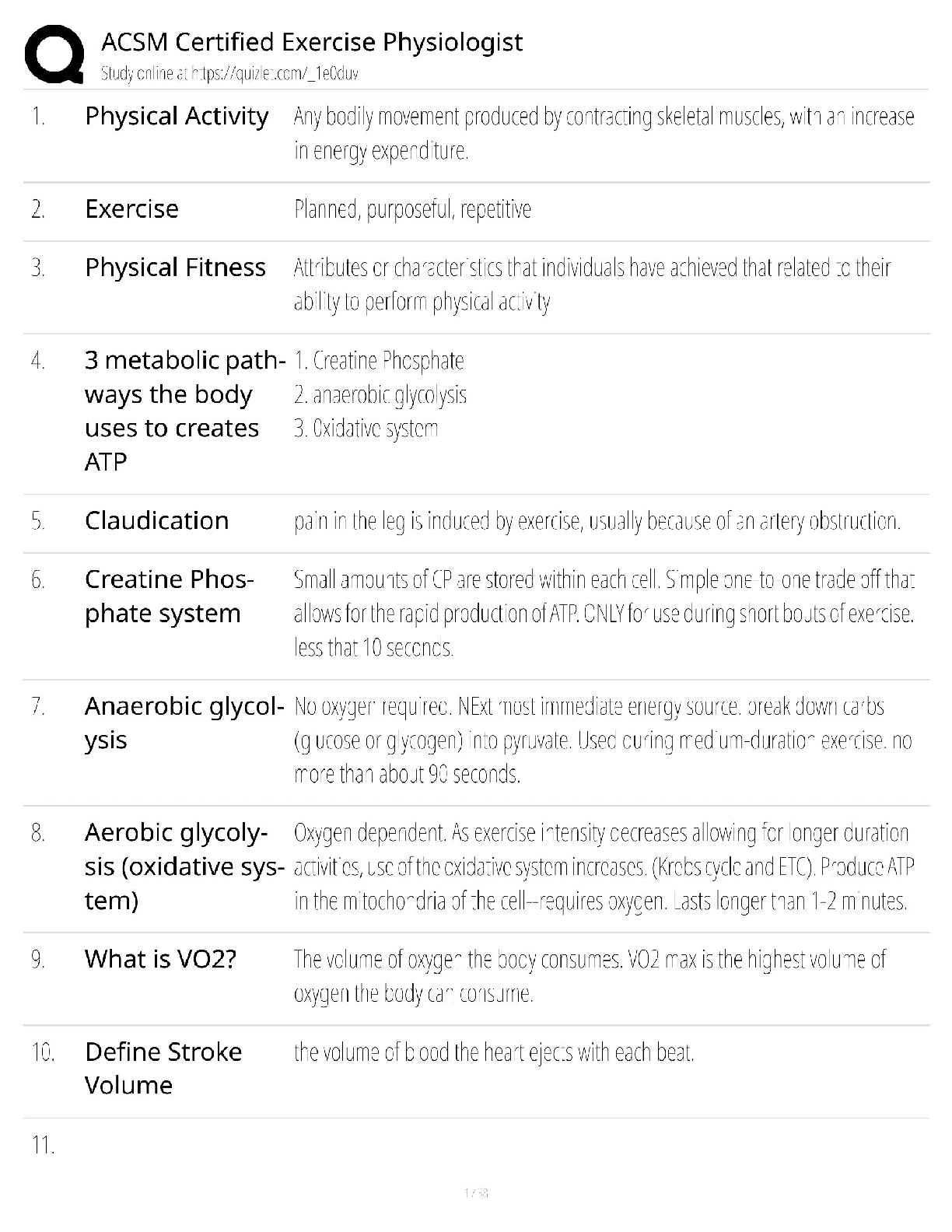 Preview of ACSM Certified Exercise Physiologist Test Bank / CEP Exam Prep / 2025 Update / Score 100%