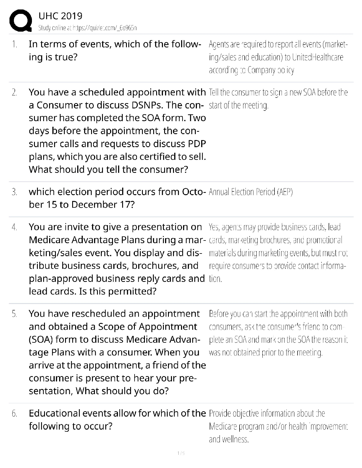 Preview of UHC 2019 Test Bank / UnitedHealthcare Compliance Exam / 2025 Update / Score 100%