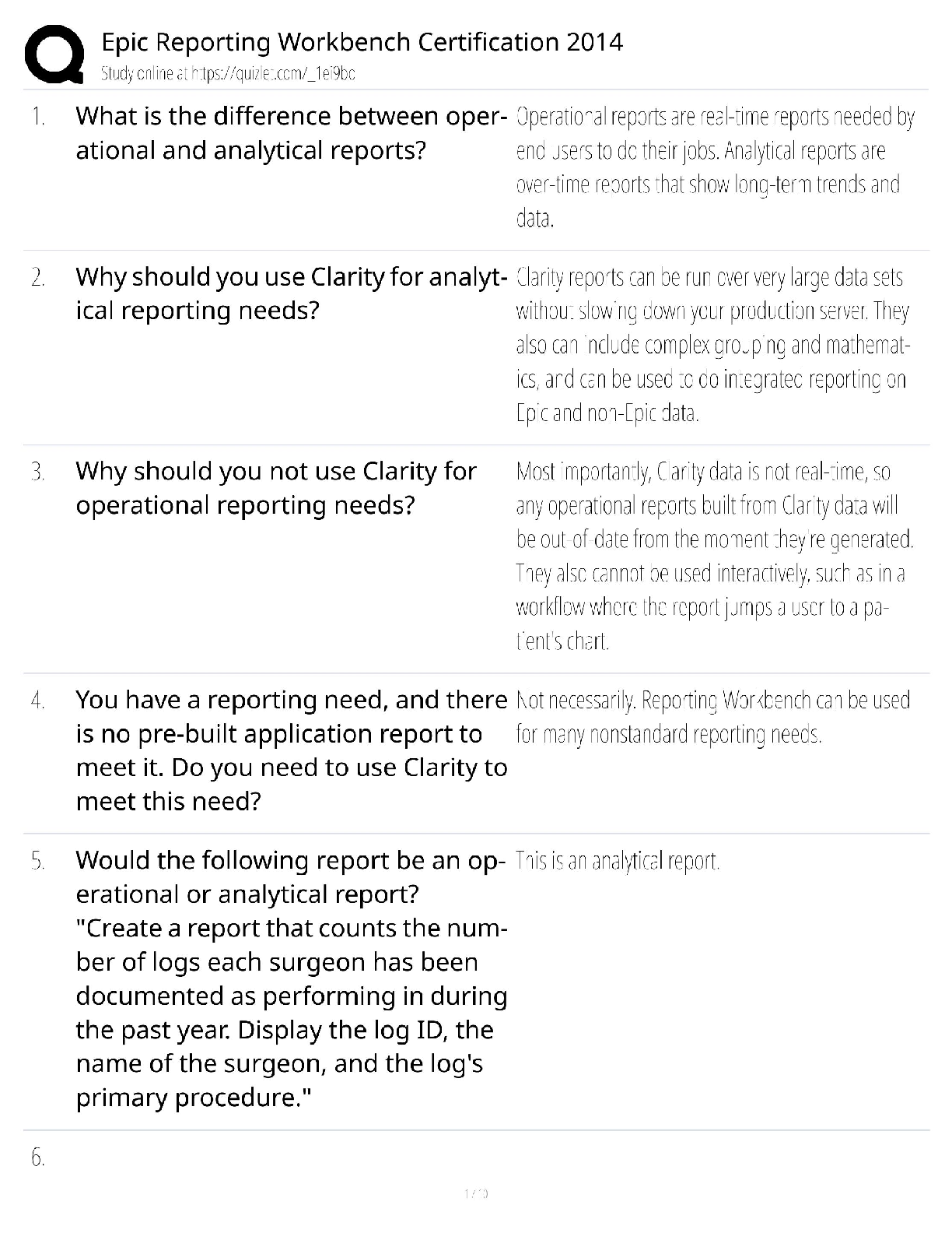 Epic Reporting Workbench Certification Test Bank / Healthcare Analytics Exam / 2025 Update / Score 100%