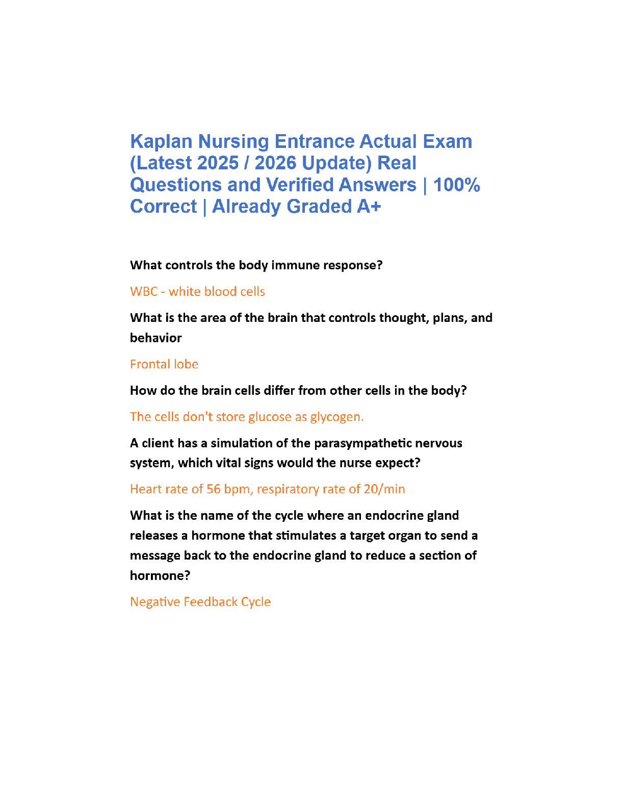 Preview image for Kaplan Nursing Exam