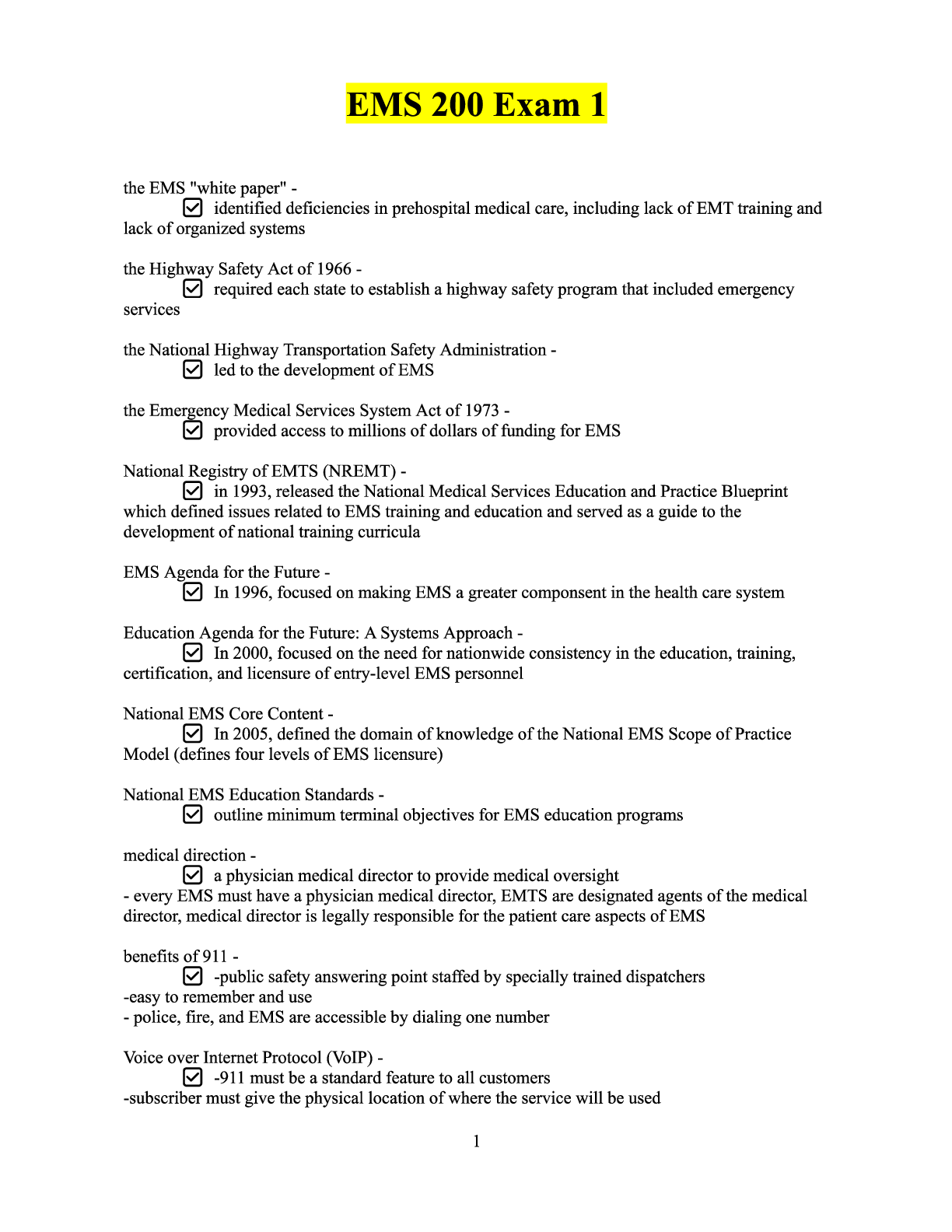 Preview image for EMS 200 Exam 1 2024.