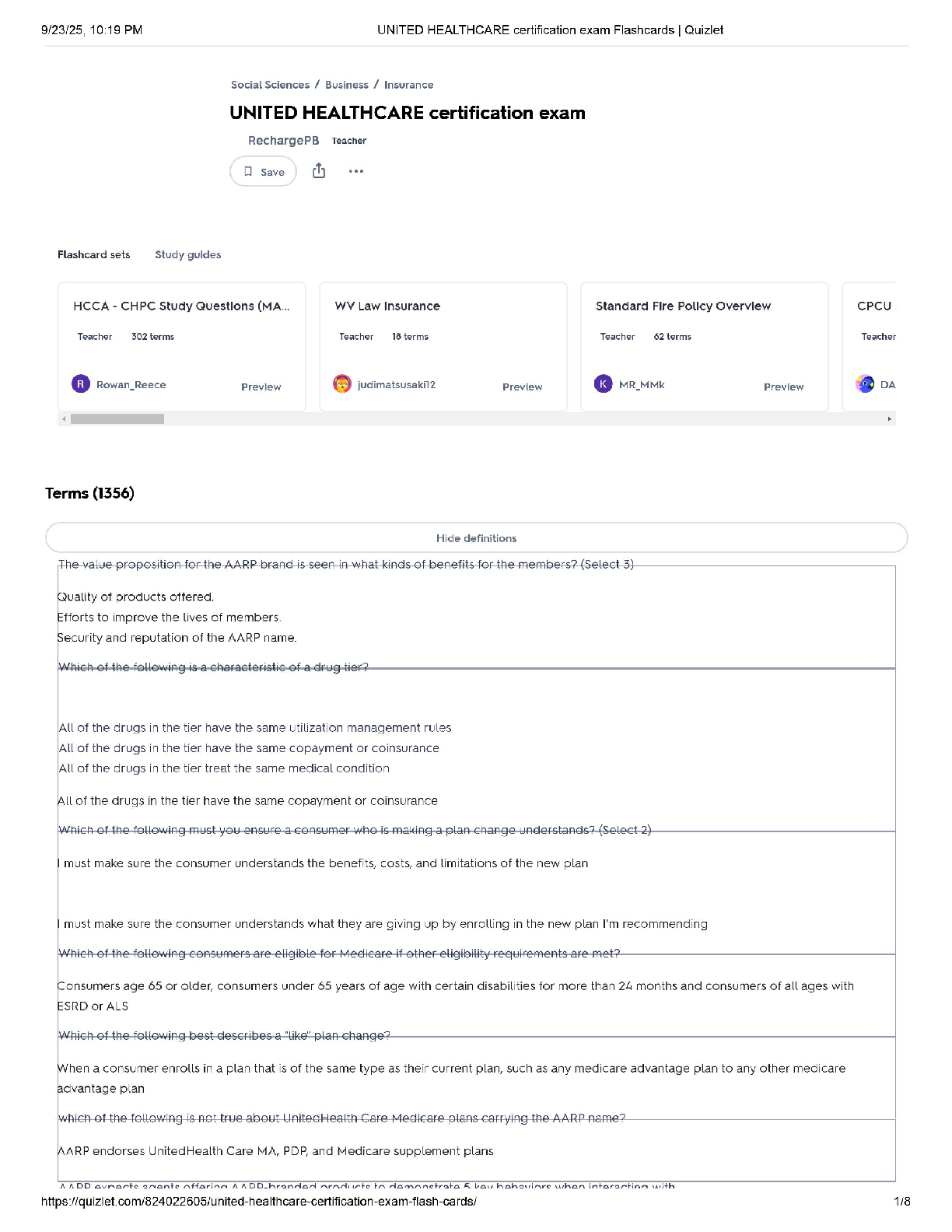 UnitedHealthcare Certification Flashcards / UHC Exam Quizlet / 2025 Update / Score 100%