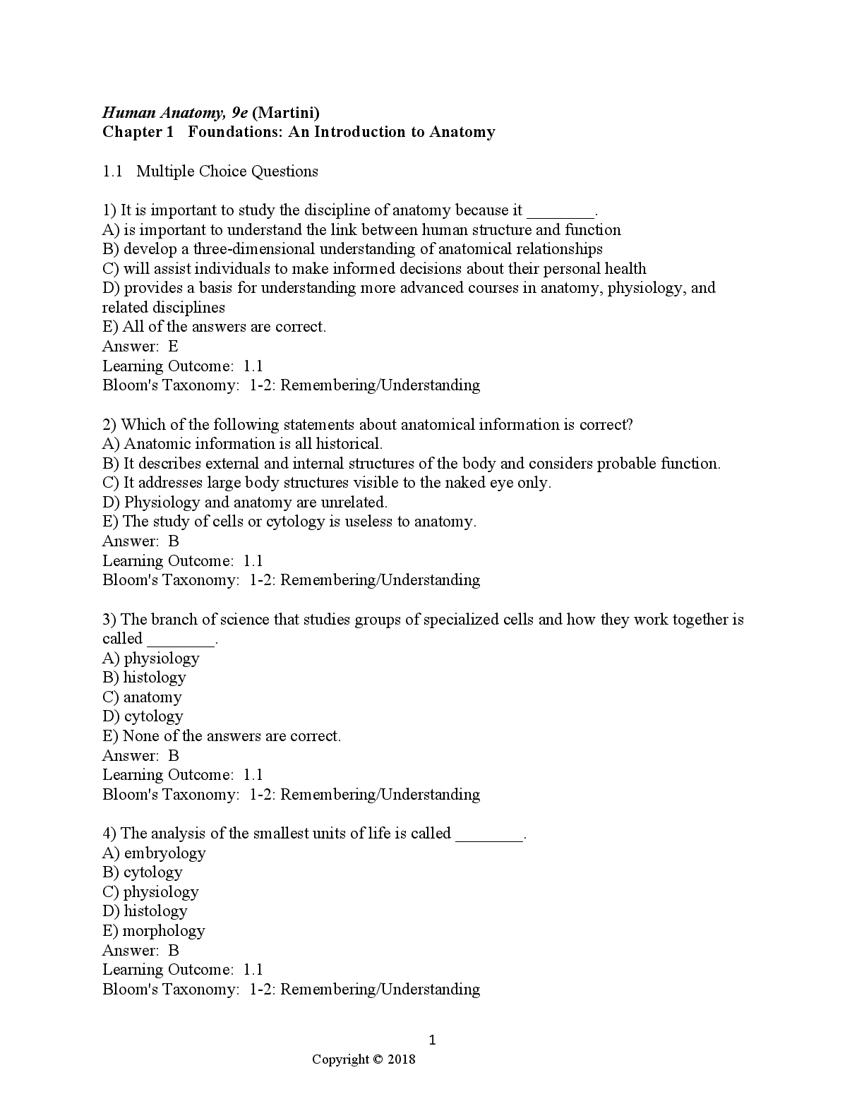 Preview image for Test Bank for Human Anatomy, 9th Edition by Frederic H. Martini