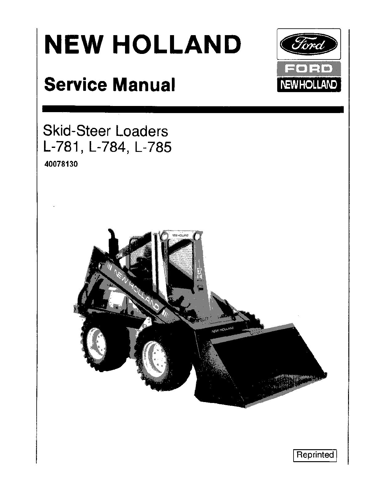 Preview image for NEW HOLLAND L785 SKID STEER LOADER MANUAL SERVICE REPAIR SHOP ENGINE