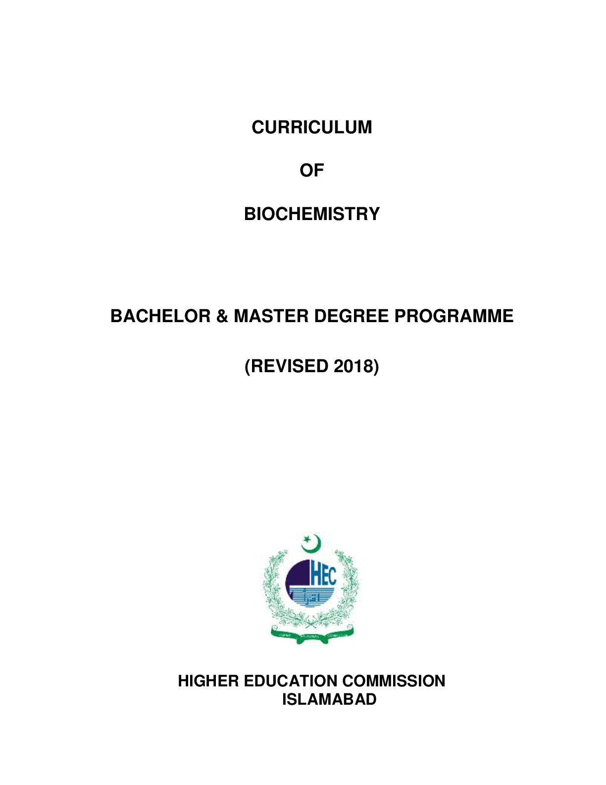 Preview of MINUTES OF THE FINAL MEETING OF HEC NATIONAL CURRICULUM  REVISION COMMITTEE ON BIOCHEMISTR