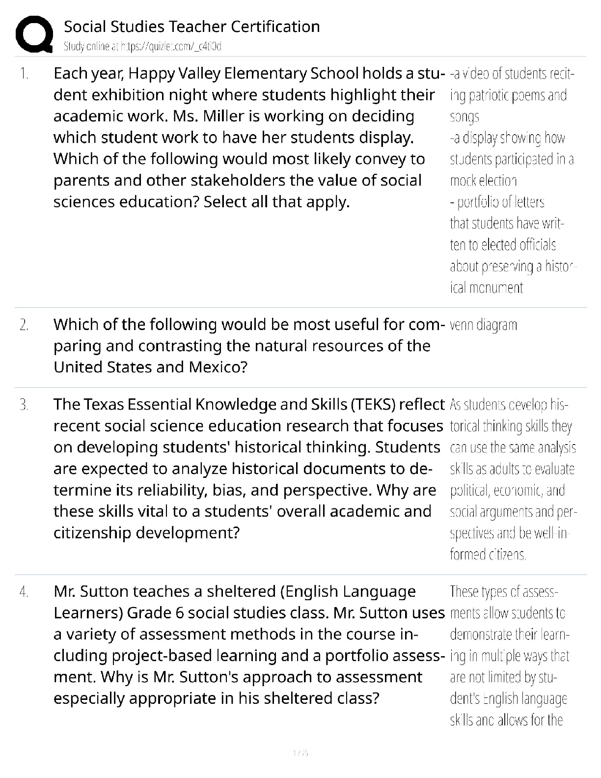 Preview of Social Studies Teacher Certification Test Bank / Educator Exam Prep / 2025 Update / Score