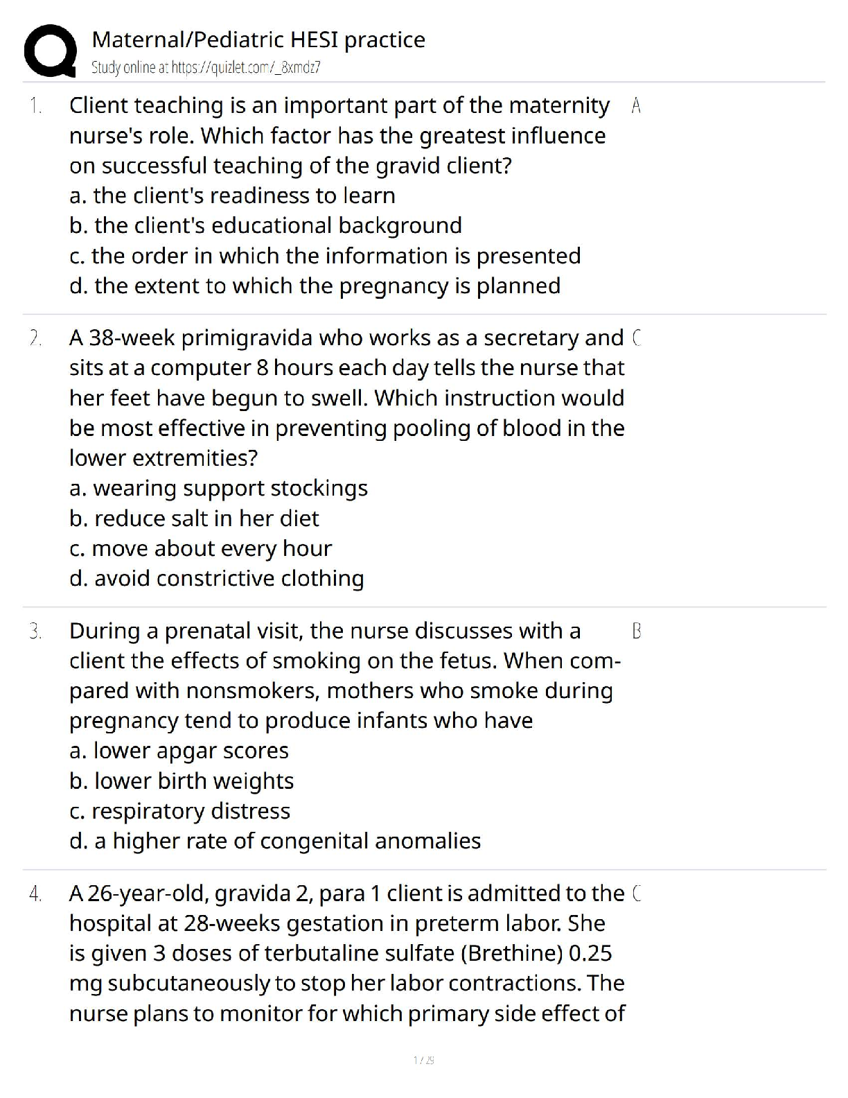 Preview of Maternal Pediatric HESI Practice Questions / 2025 Update   Test Bank & Study Guide