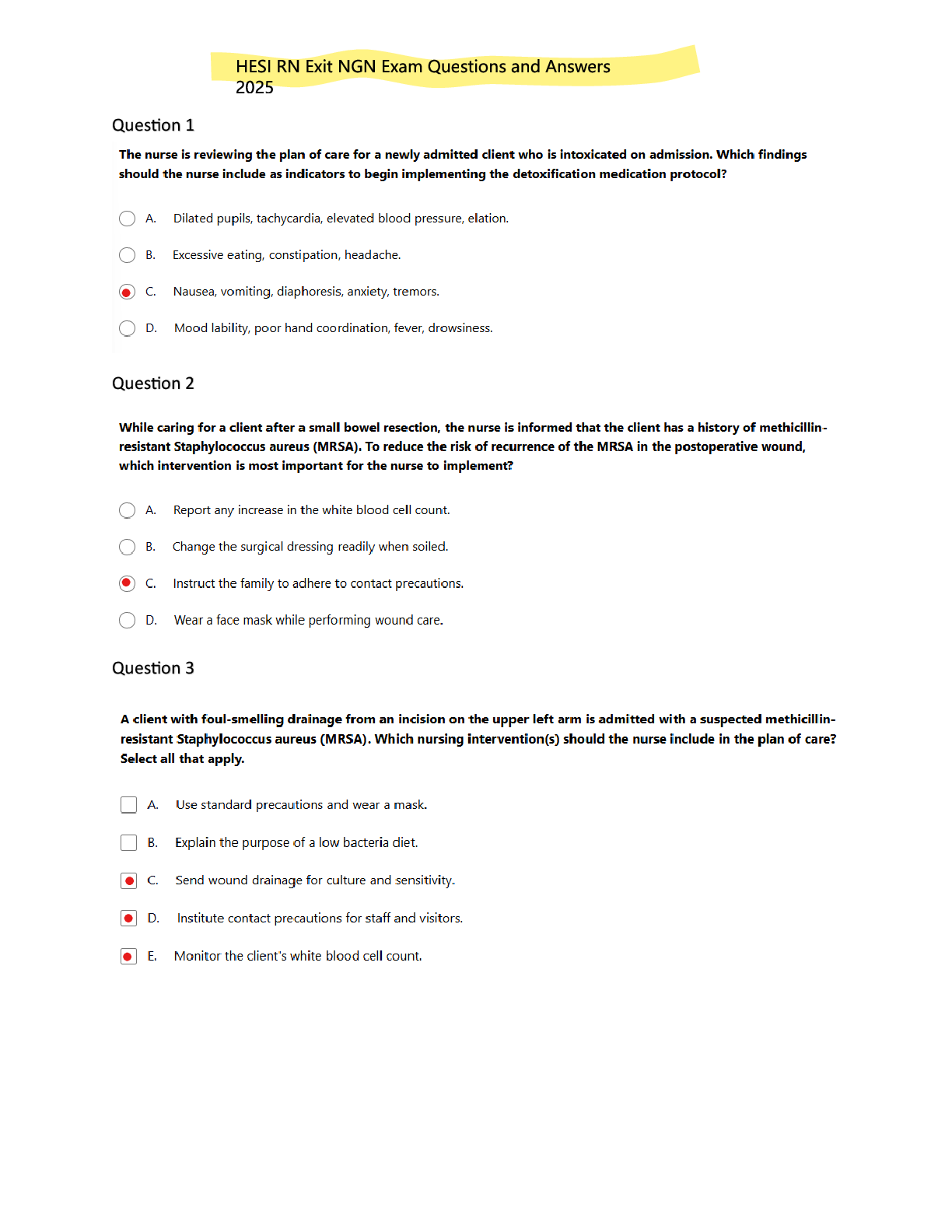 Preview image for HESI RN Exit NGN Exam Questions and Answers 2025