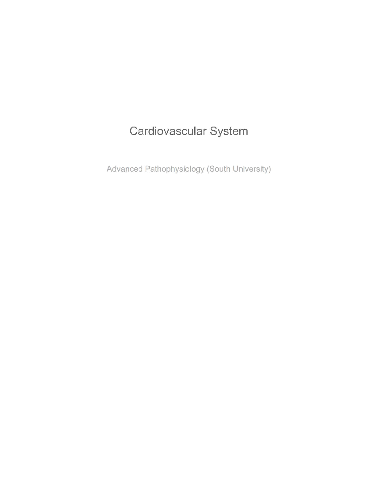 Preview image for NSG 5003 – Cardiovascular System: Advanced Pathophysiology (2025) South University | Hemodynamics, Cardiac Function & Disease Mechanisms Grade A