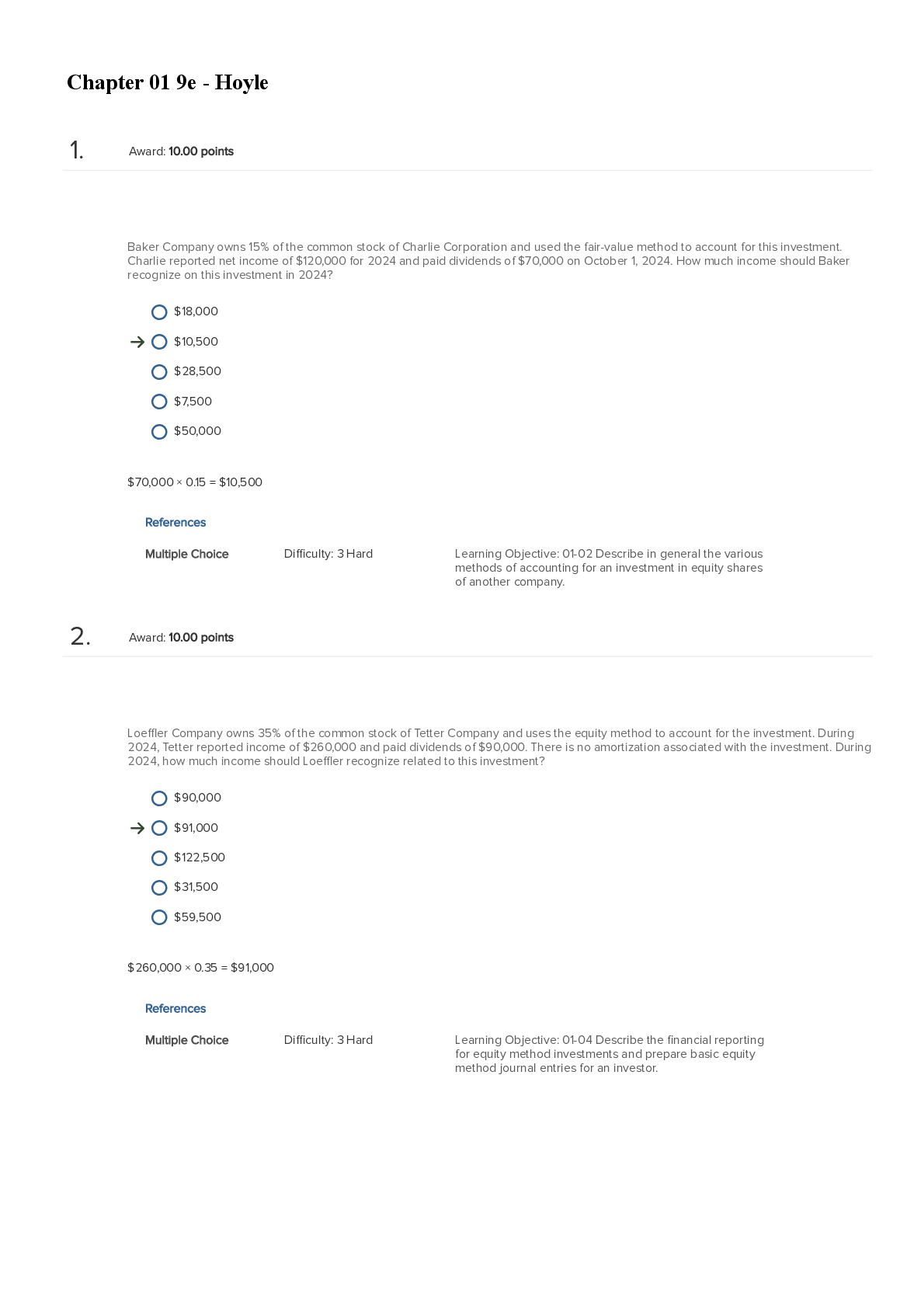 Preview image for Test Bank for Fundamentals of Advanced Accounting, 9th Edition by Joe Ben Hoyle