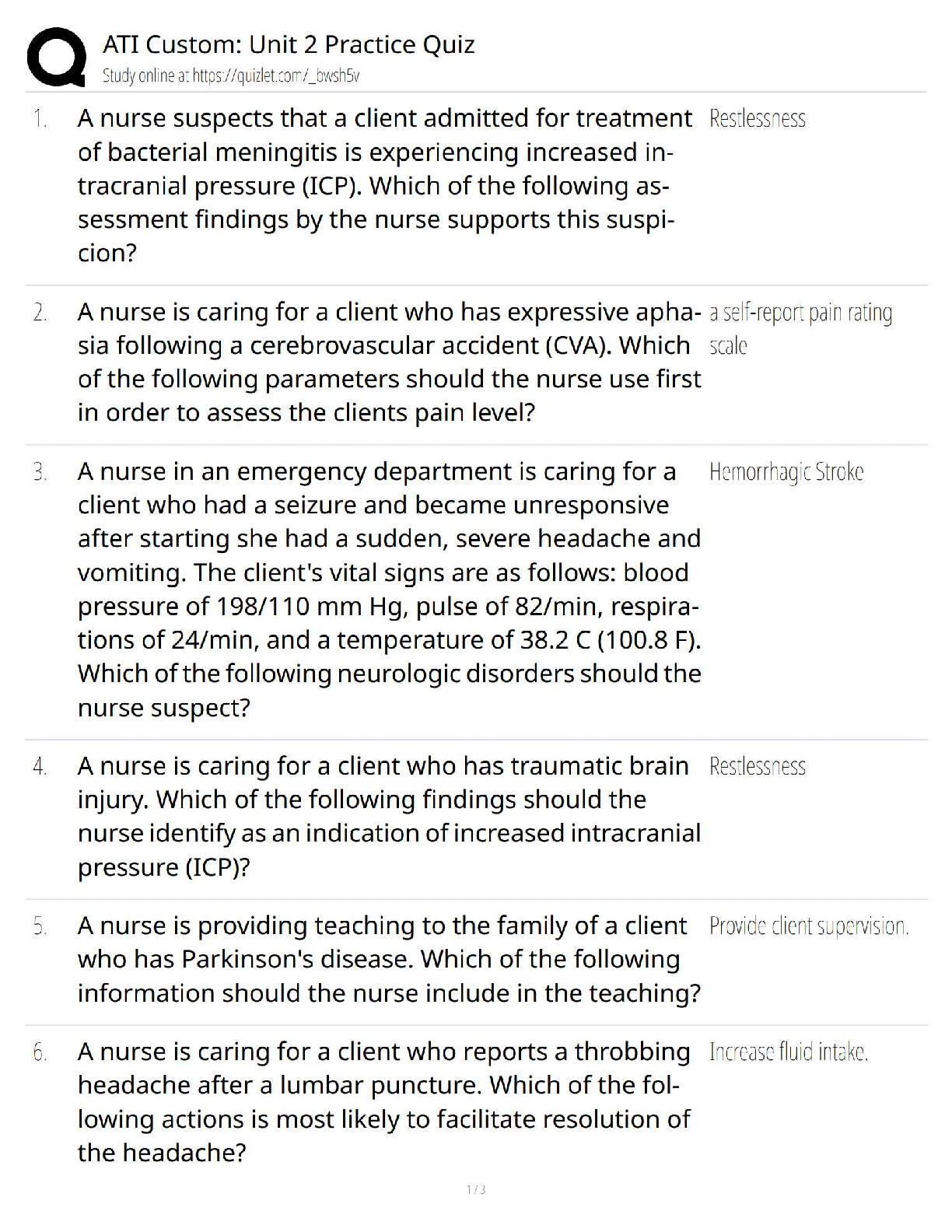 Preview of ATI Custom Unit 2 Practice Quiz / 2025 Update / NCLEX HESI Nursing Exam Prep  