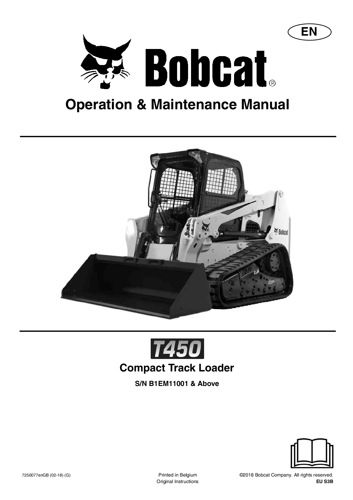 Preview image for BOBCAT T450 COMPACT TRACK LOADER OPERATORS MAINTENANCE MANUAL