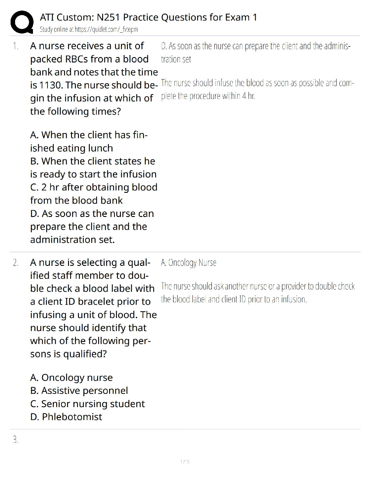 ATI Custom N251 Practice Questions for Exam 1 / 2025 Update / NCLEX HESI Nursing Study Guide & Test Bank  