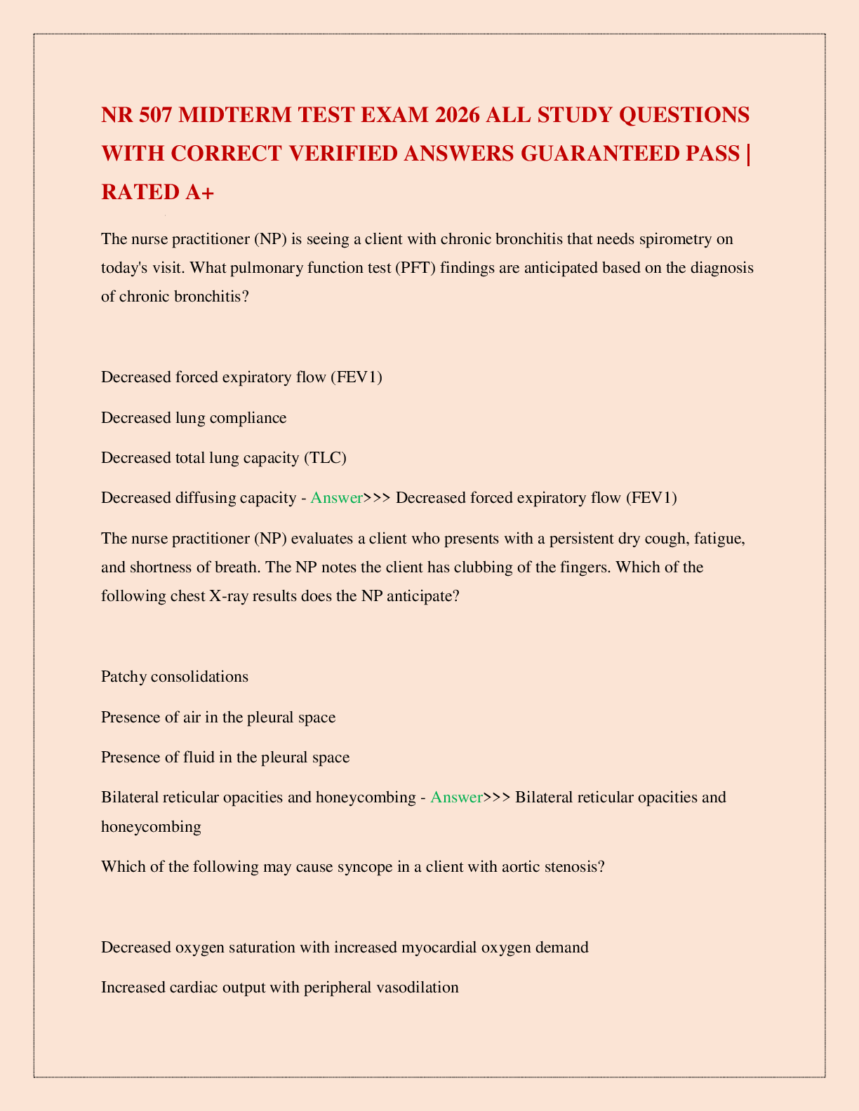 Preview image for NR 507 MIDTERM TEST EXAM 2026 ALL STUDY QUESTIONS WITH CORRECT VERIFIED ANSWERS GUARANTEED PASS | RATED A+