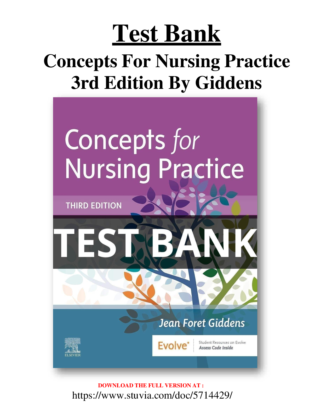 Test Bank  Concepts For Nursing Practice  3rd Edition By Giddens