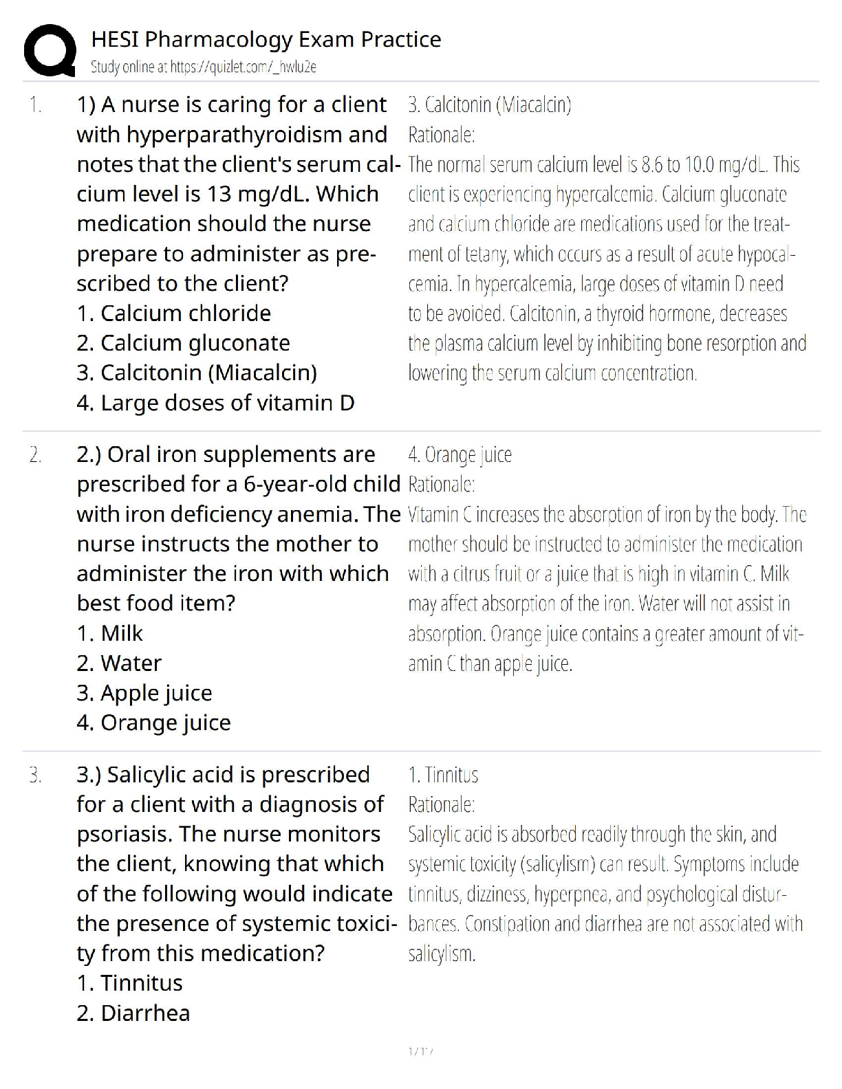 Recommended document preview for HESI Pharmacology Exam Practice / Test Bank / Study Guide 2025 Update –  