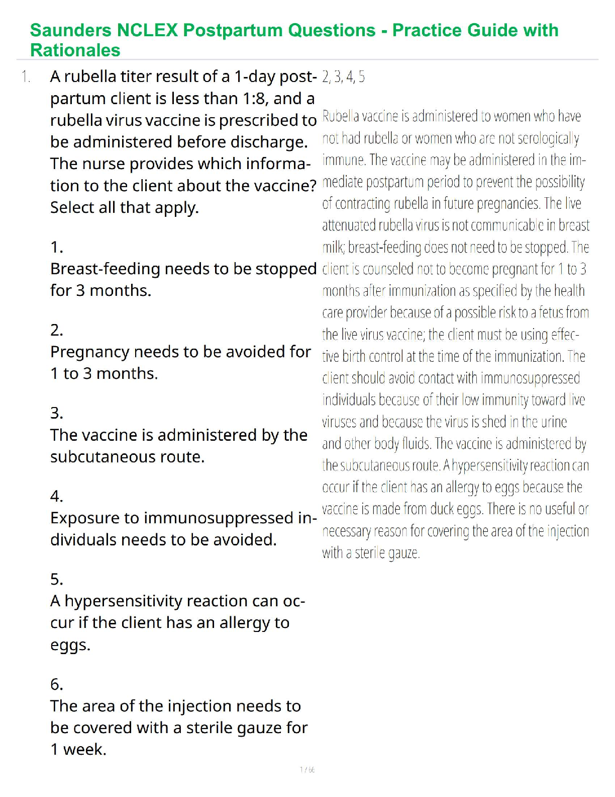 Postpartum Nursing NCLEX Prep - OB Practice Questions with Rationales