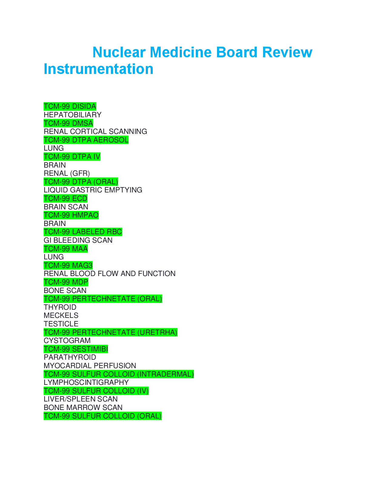Preview image for Nuclear Medicine Board Review Instrumentation questions and answers complete solution 2025/2026