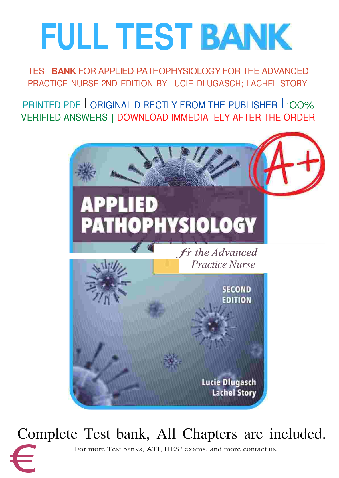 Preview image for TEST BANK FOR APPLIED PATHOPHYSIOLOGY FOR THE ADVANCED  PRACTICE NURSE 2ND EDITION BY LUCIE DLUGASCH; LACHEL STORY