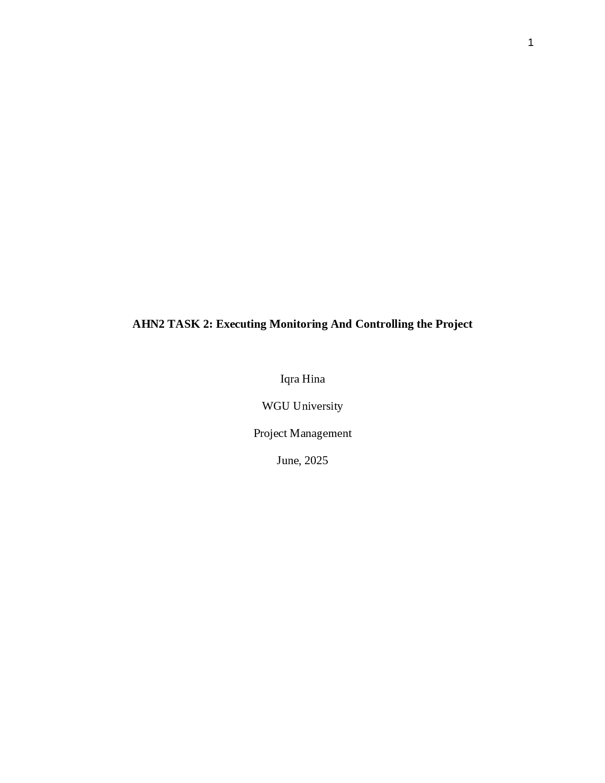 Preview image for Project Management - C783 WGU | AHN2 TASK 2: Executing Monitoring And Controlling the Project | Complete Solved Updated Latest 2025/26.
