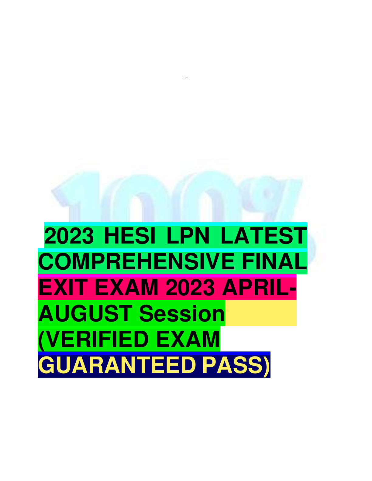 Preview image for 2023 HESI LPN LATEST_COMPREHENSIVE_FINAL_EXIT_EXAM_2023_APRIL.pdf