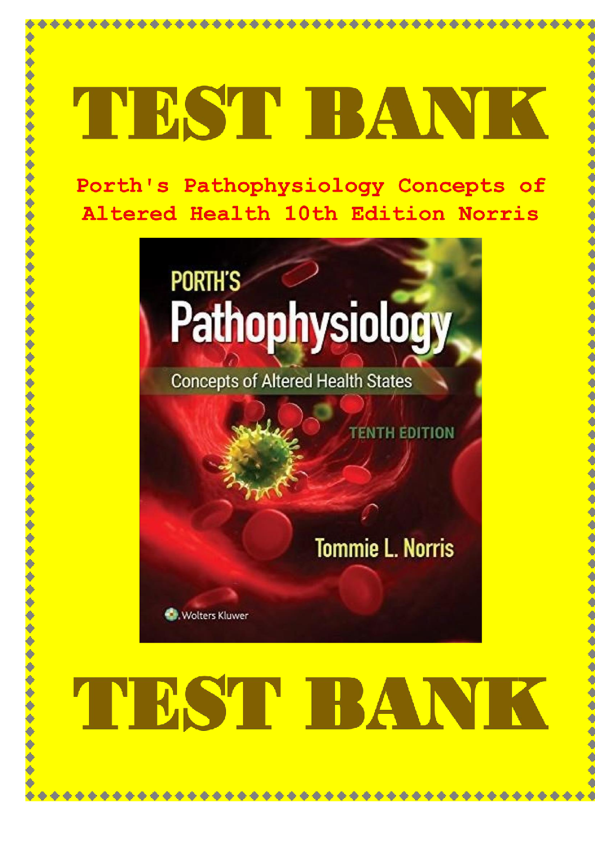Preview image for Test bank for porths pathophysiology concepts of altered health states 10th edition by Tommie L.NORRIS Latest update 2026/2027