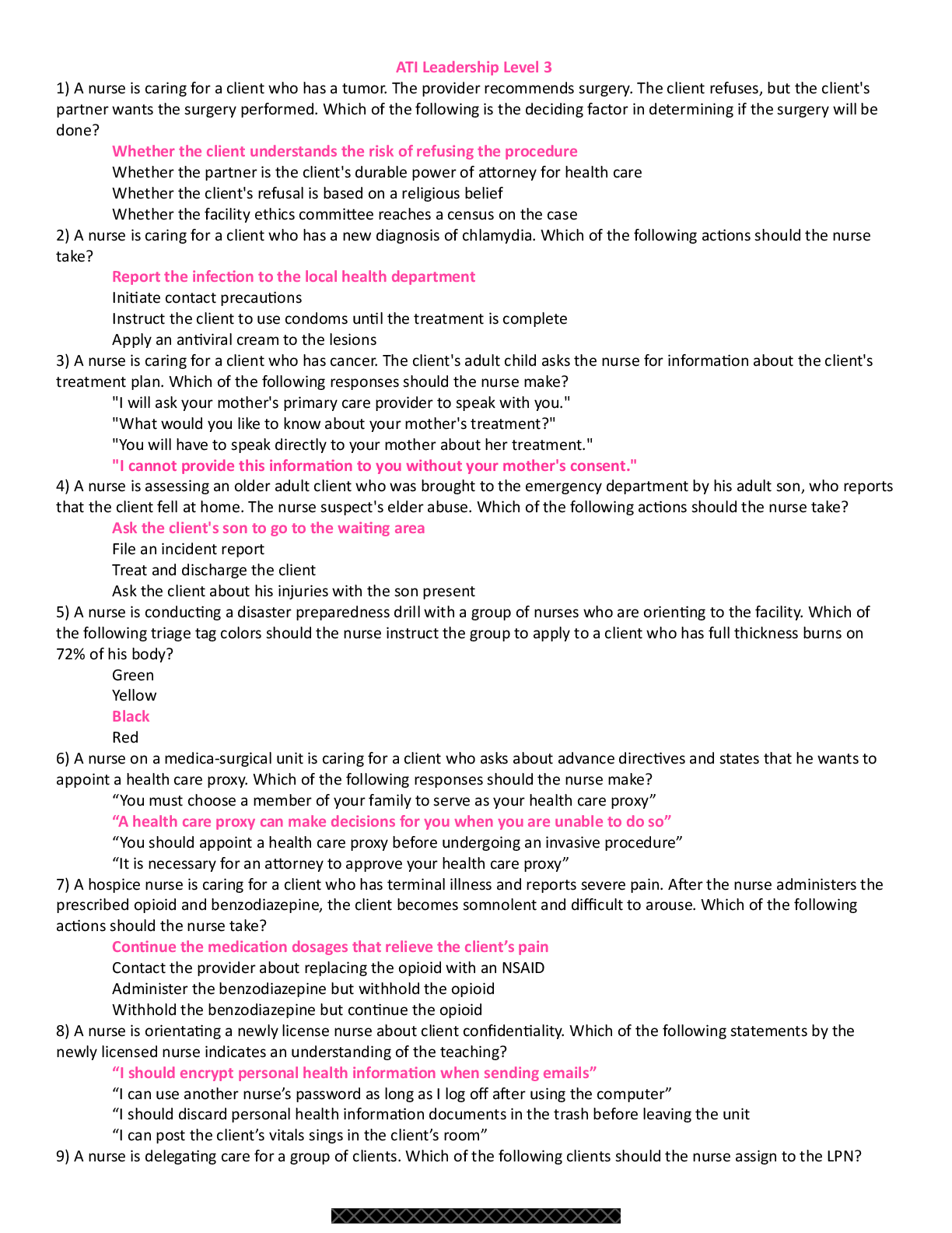 Preview image for This is the ATI RN Leadership Proctored Assessment 2023/2026 with NGN, containing 60 actual screenshot questions with 100% verified correct answers. All NGN formats and exam sections are included. Studying this guarantees accurate preparation to pass on your first attempt.