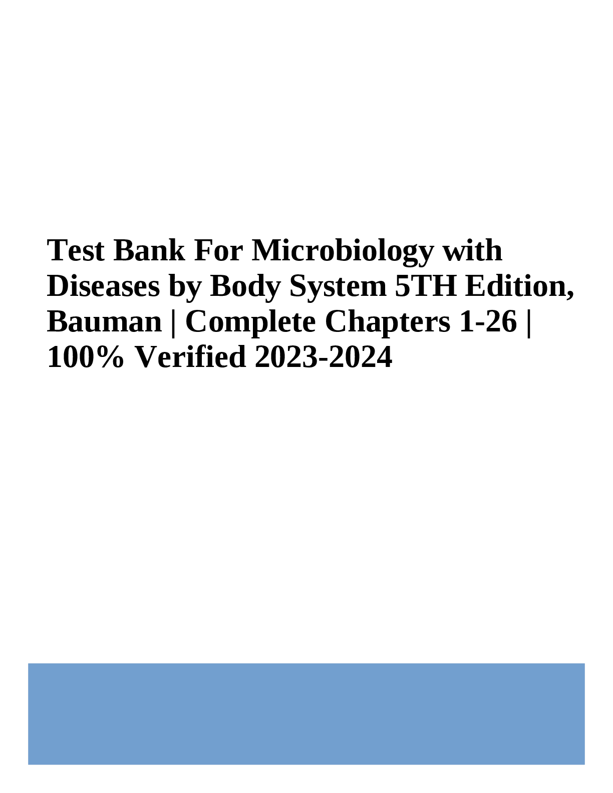 Preview image for Test Bank Microbiology with Diseases by Body System 5TH Edition, Bauman
