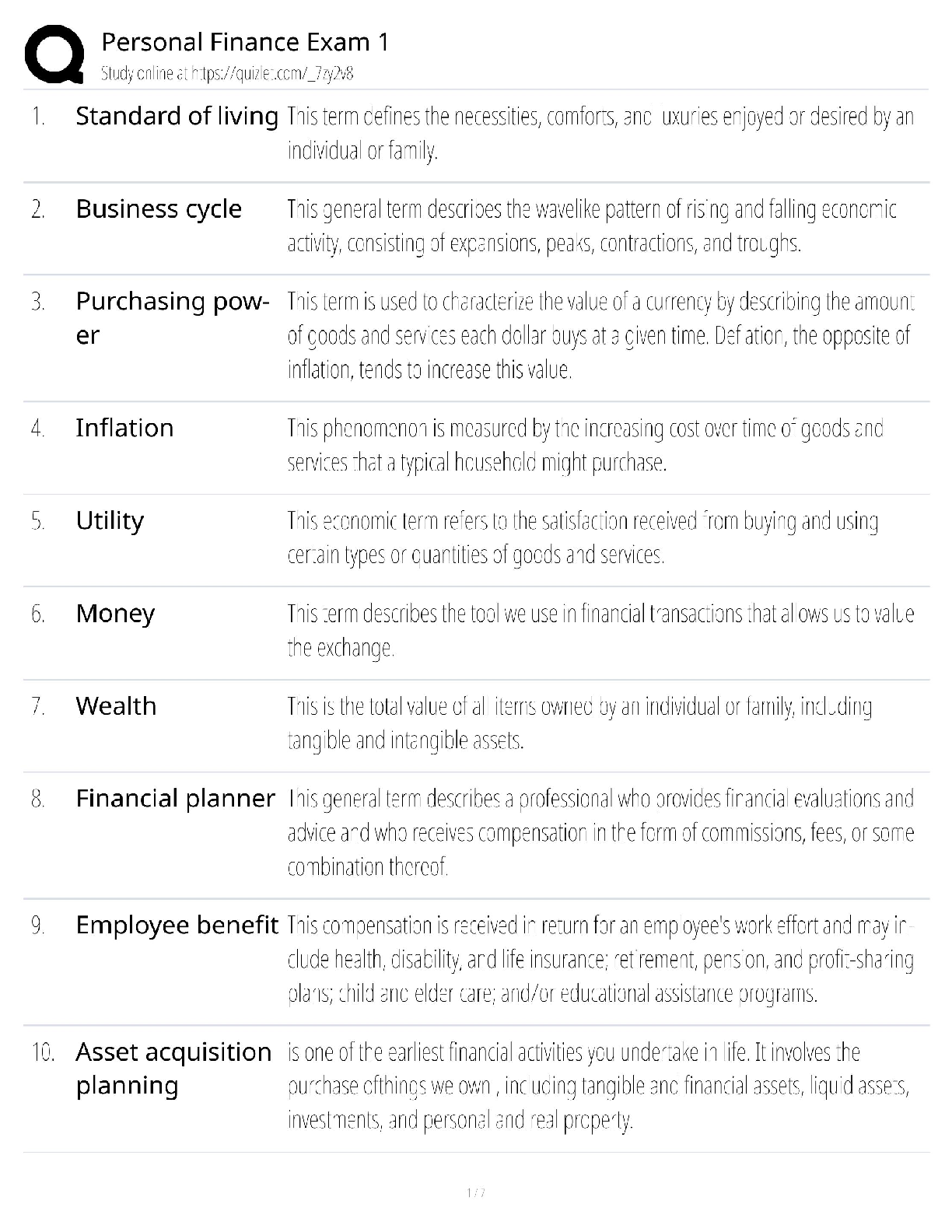 Preview image for Personal Finance Exam 1 / Key Concepts / Score 100% (Study Guide)