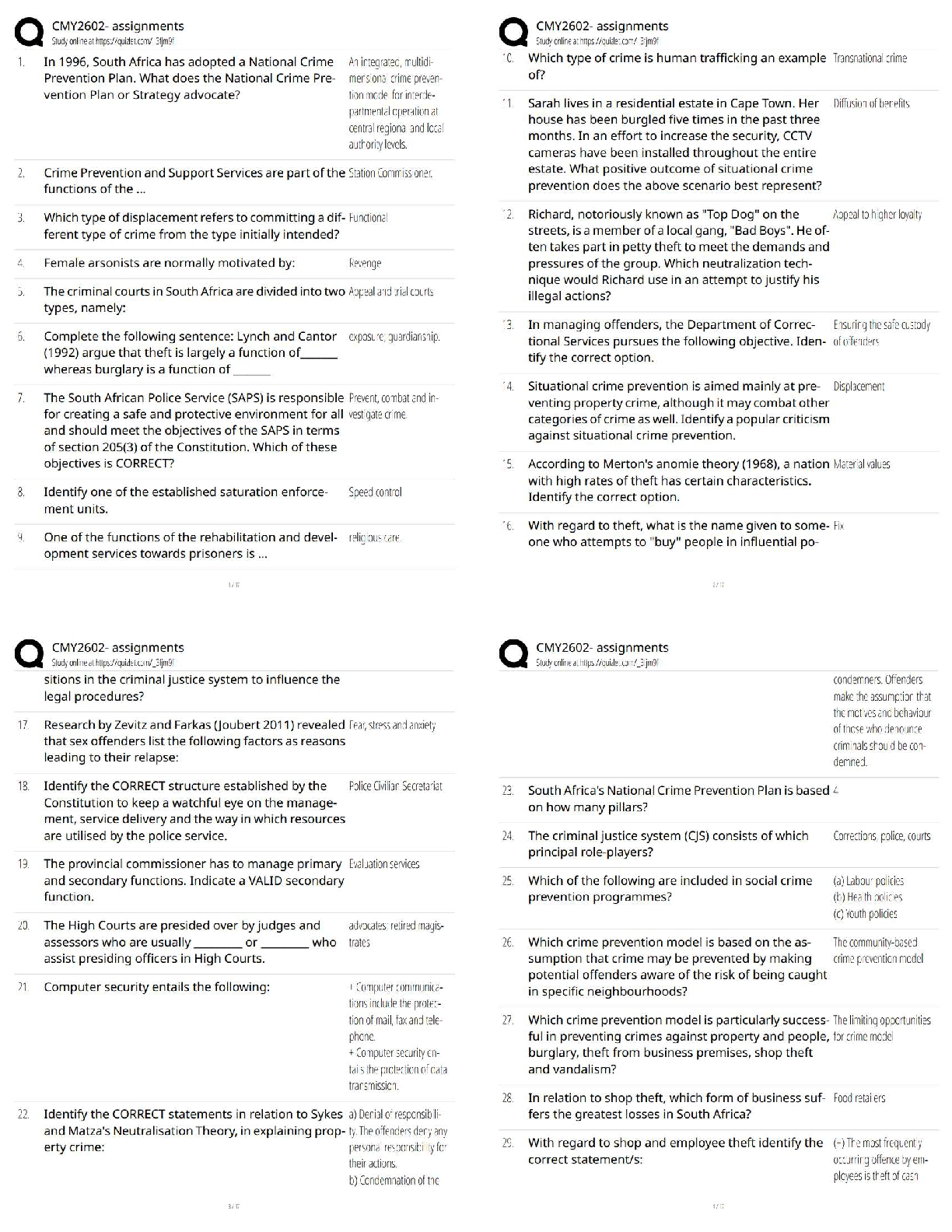 Preview of CMY2602 / Assignments   / New Version / 2025–2026 Updated Chemistry Course Assignment Guid