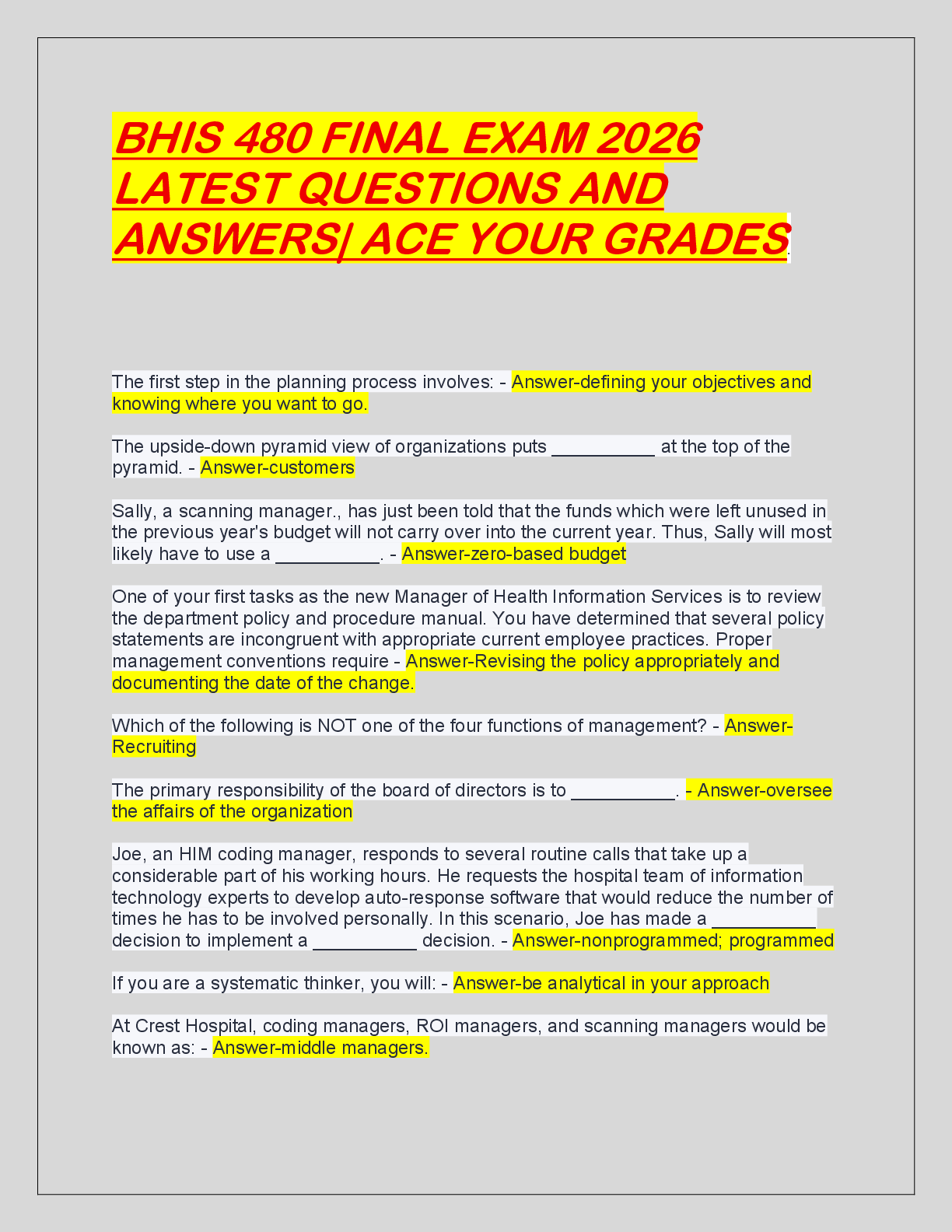 Preview image for BHIS 480 FINAL EXAM 2026  LATEST QUESTIONS AND  ANSWERS| ACE YOUR GRADES.