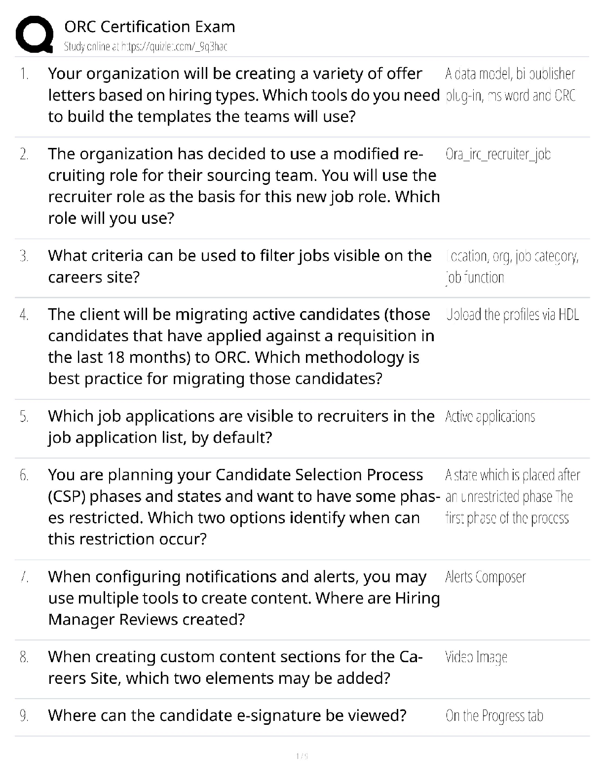 Preview of ORC Certification Exam / ORC 401 Study Guide / 2026 Update / Score 100%