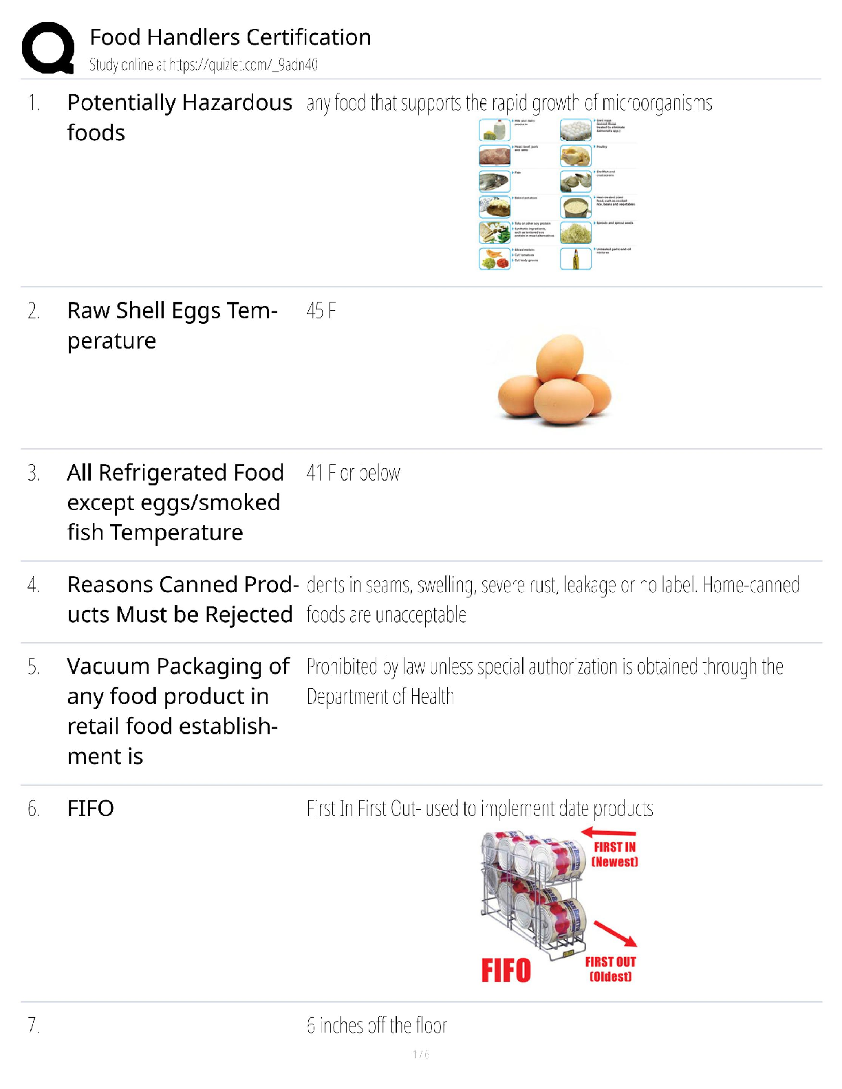 Recommended document preview for Food Handlers Certification / SAFE 120 Study Guide / 2025 Update / Score 100%