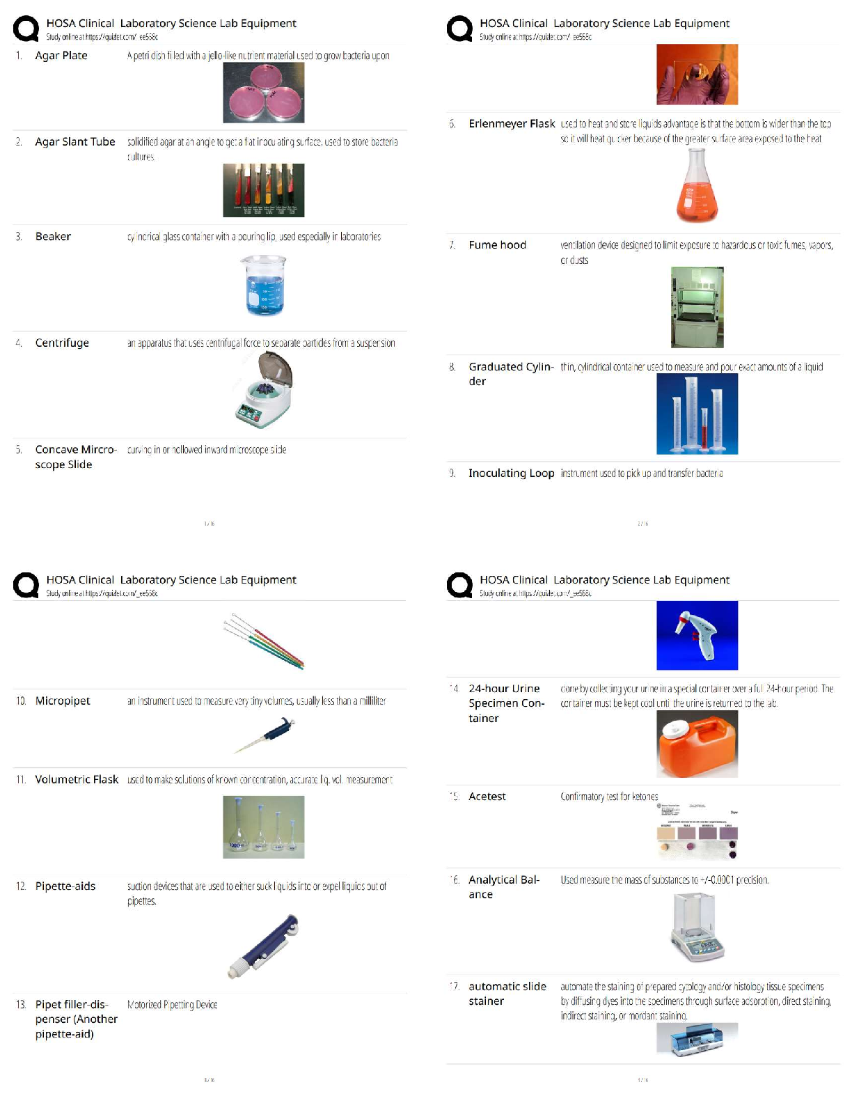 Recommended document preview for HOSA Clinical Laboratory Science / Lab Equipment   / New Version / 2025–2026 Updated CLS Study Guide