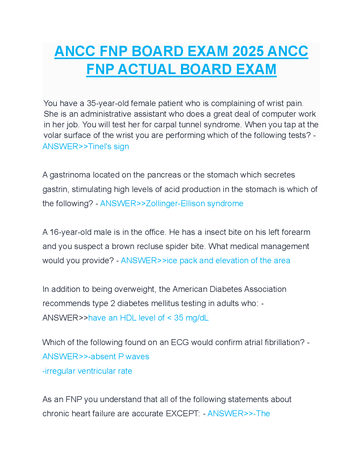 ANCC FNP BOARD EXAM 2025 ANCC FNP ACTUAL BOARD EXAM