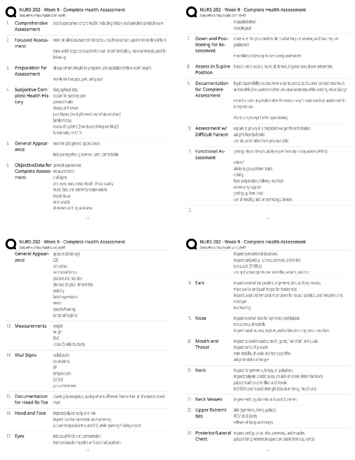 Preview of NURS 202 / Week 9 / Complete Health Assessment   / New Version / 2025–2026 Updated Nursing