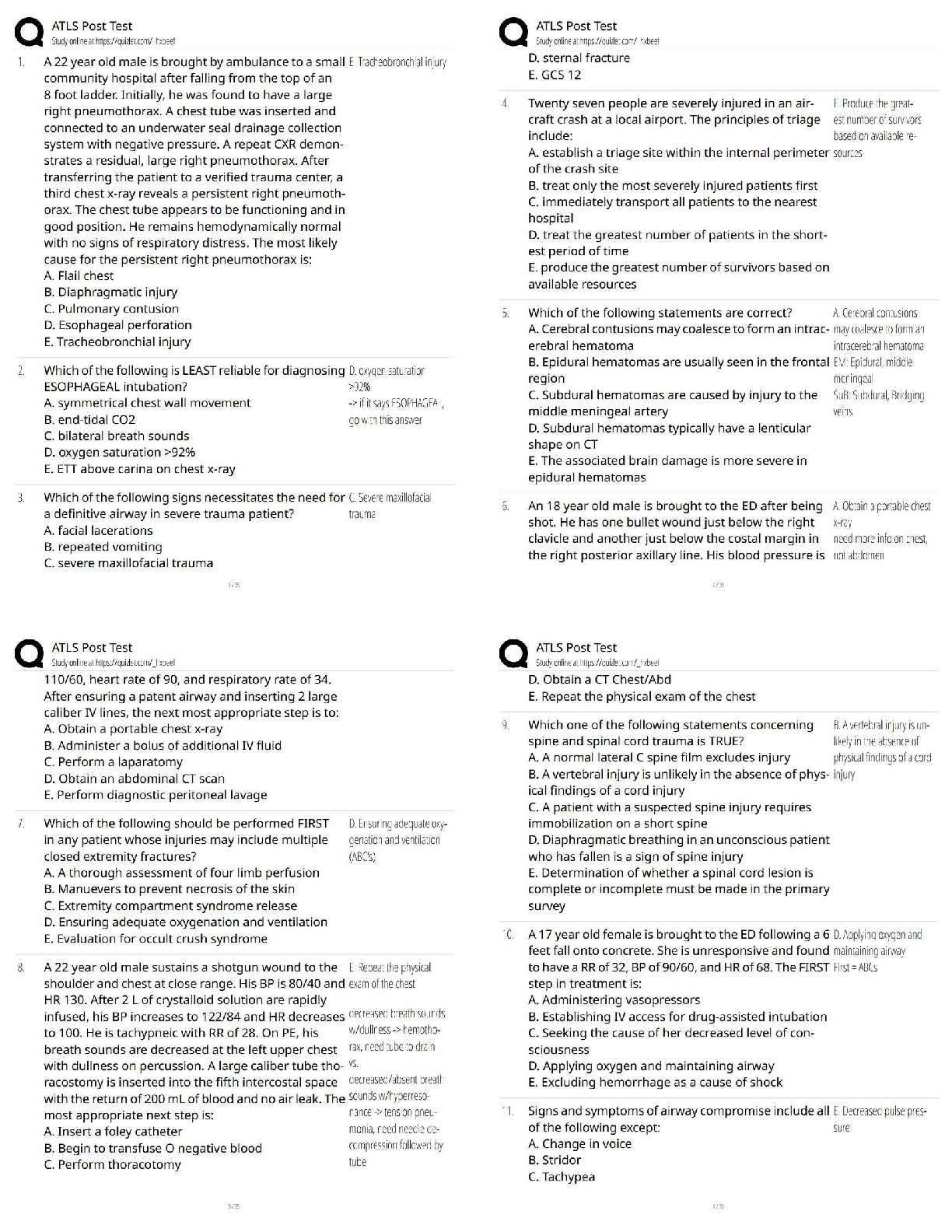 ATLS Post Test   / New Version 2025–2026 Study Guide, Test Bank & Exam Prep