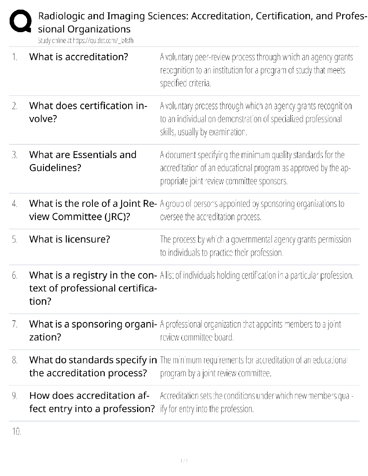 Recommended document preview for Radiologic and Imaging Sciences   2025 Update / Accreditation & Certification Study Guide