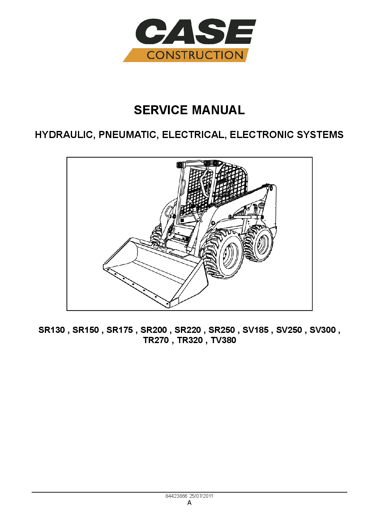 Preview of Case Construction SR130, SR150, SR175, SR200, SR220, SR250 Service Manual