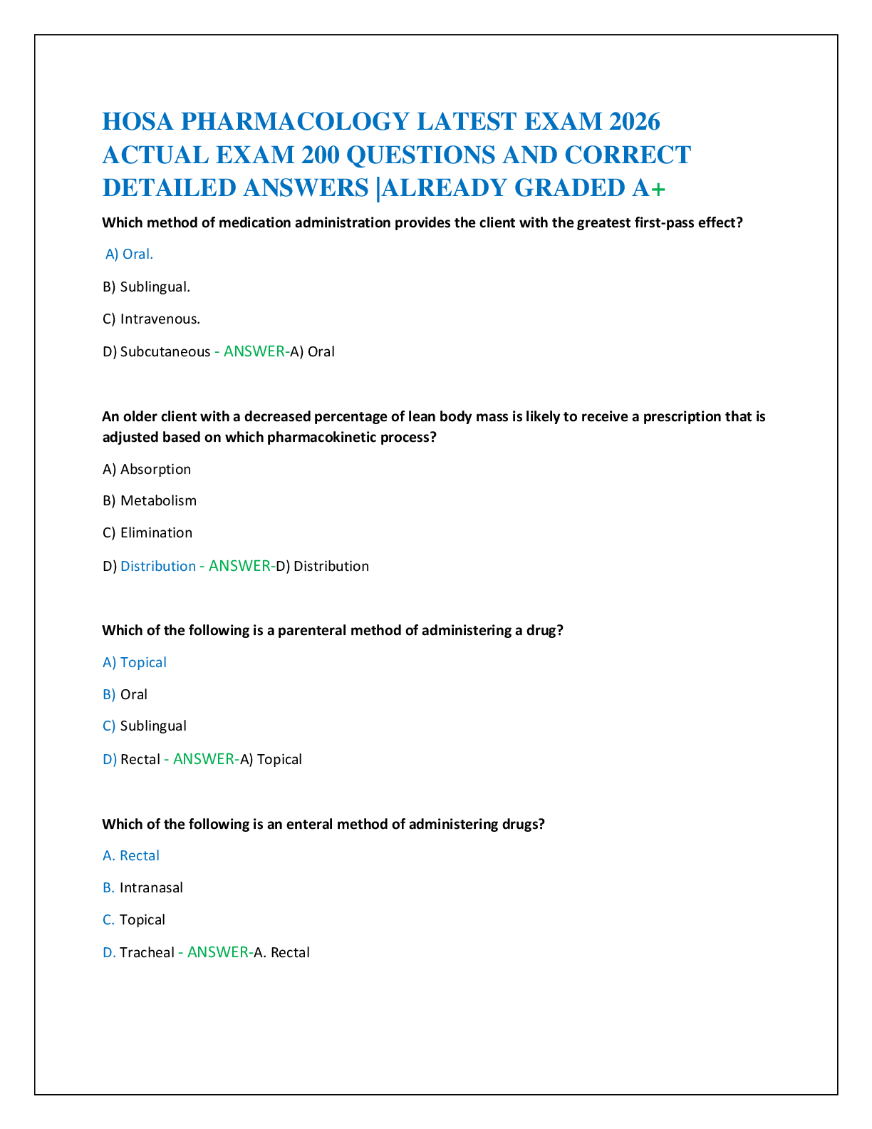 Preview of MED SURG CAPSTONE PROCTOR EXAM LATEST   TEST BANK 100 QUESTIONS AND CORRECT   DETAILED (VE