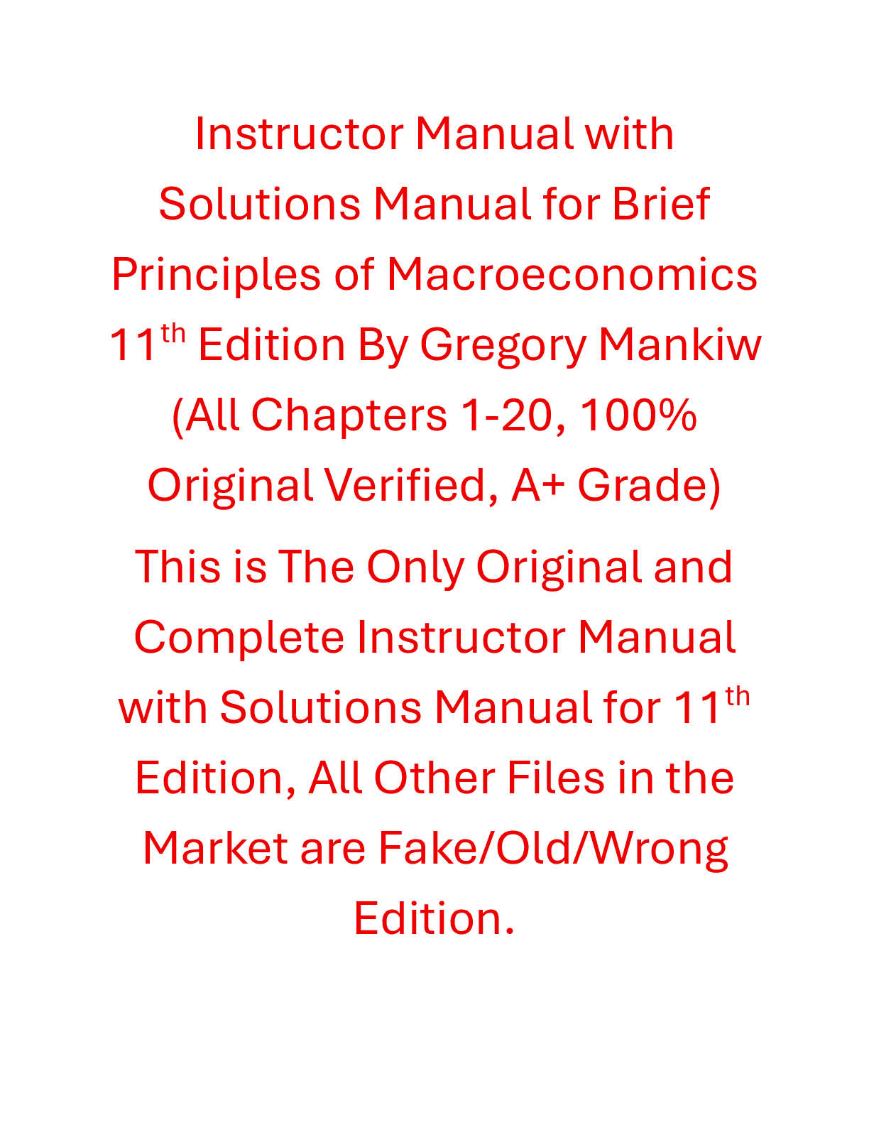 Solutions Manual Brief Principles of Macroeconomics 11th Edition By Gregory Mankiw