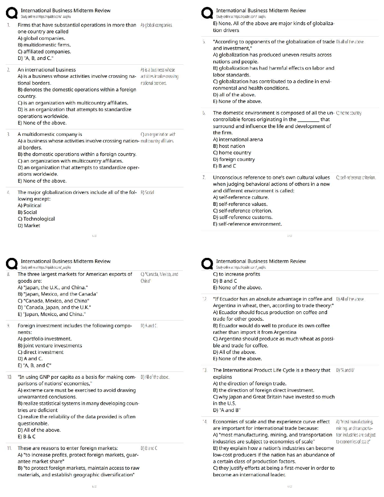 Preview of International Business Midterm Review   / 2025 Update / Study Guide, Test Bank, Exam Prep